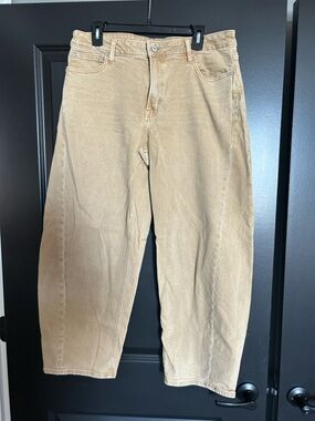 American Eagle tan women’s barrel jeans size 10